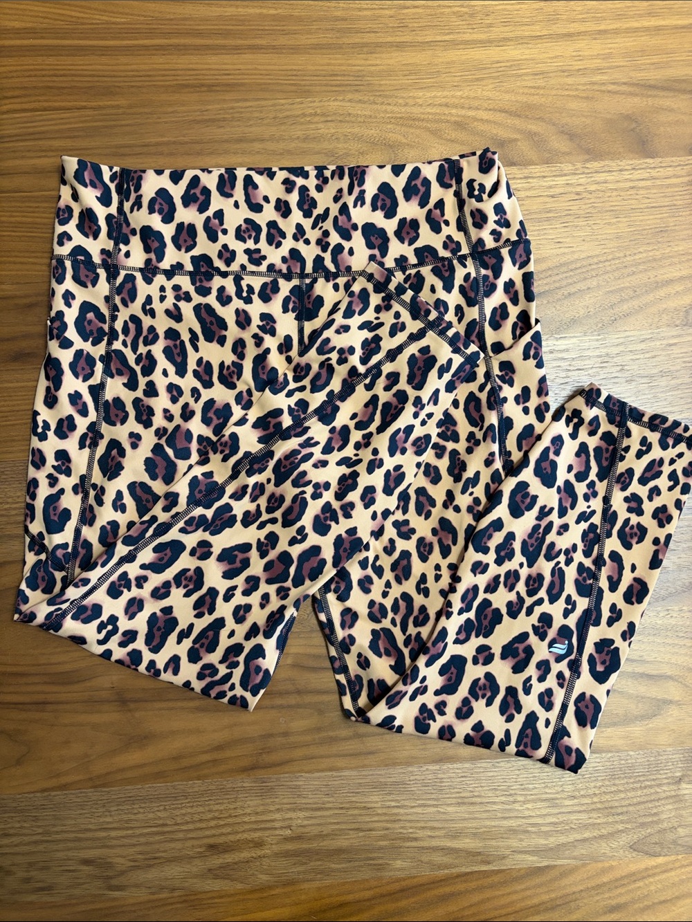 Fabletics PureLux Leopard-Print High-Rise Leggings in Black and Tan